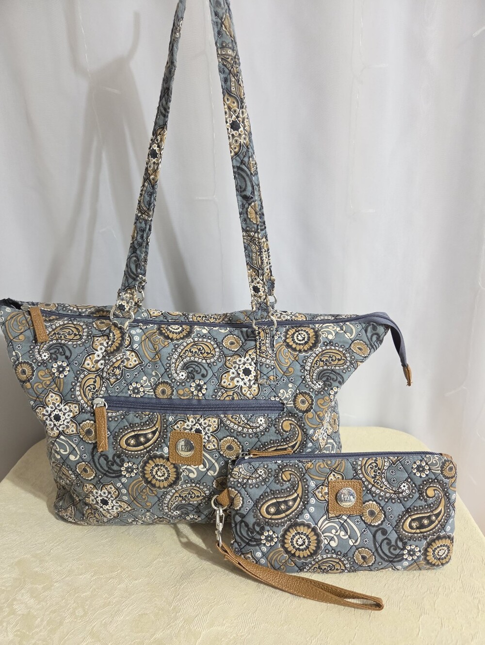 Stone Mountain - Tiffany Rose Quilted Medium Tote With Wristlet